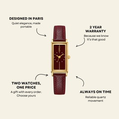 Montaigne Watch Burgundy